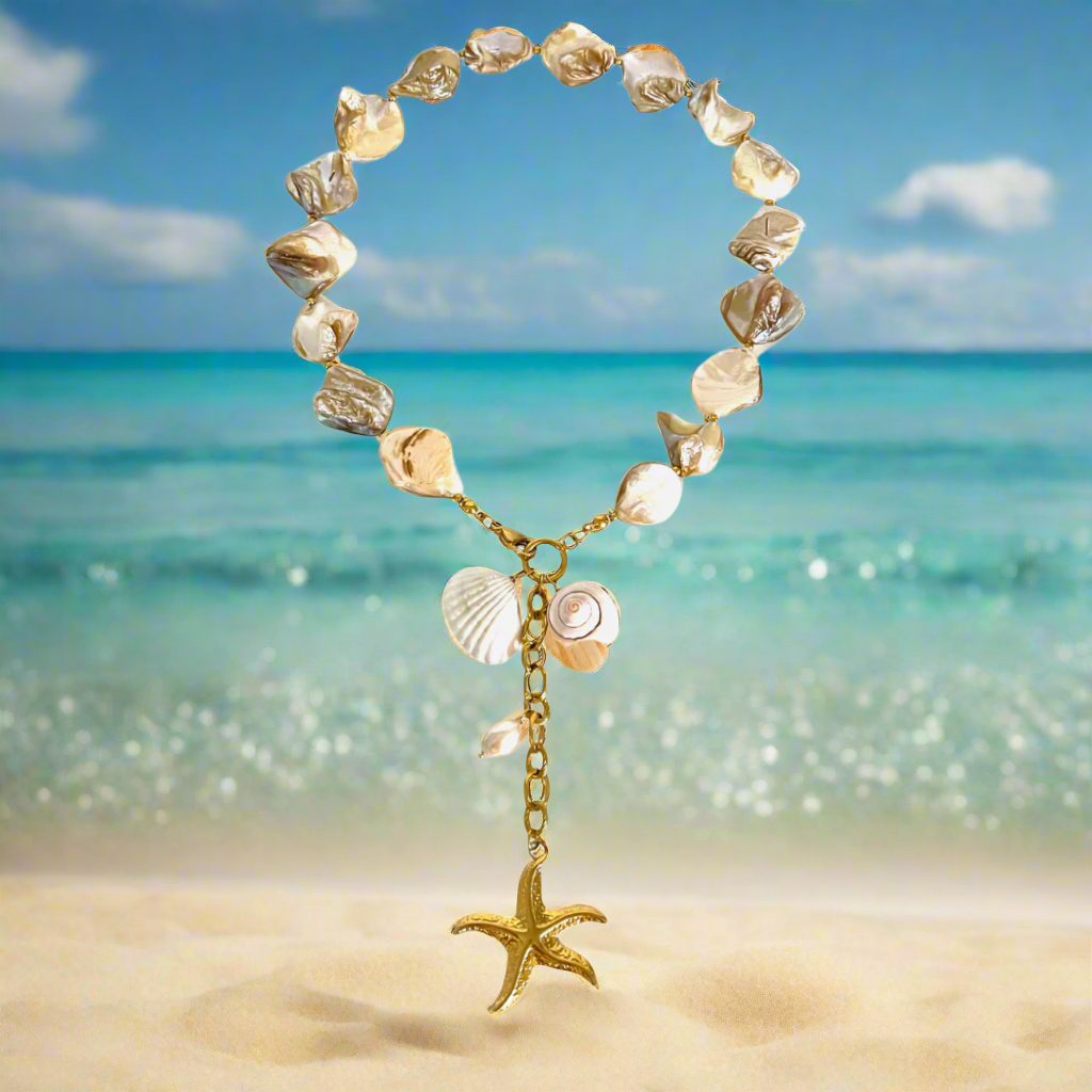 Mermaid's Charm Necklace - Tarnished Resistant