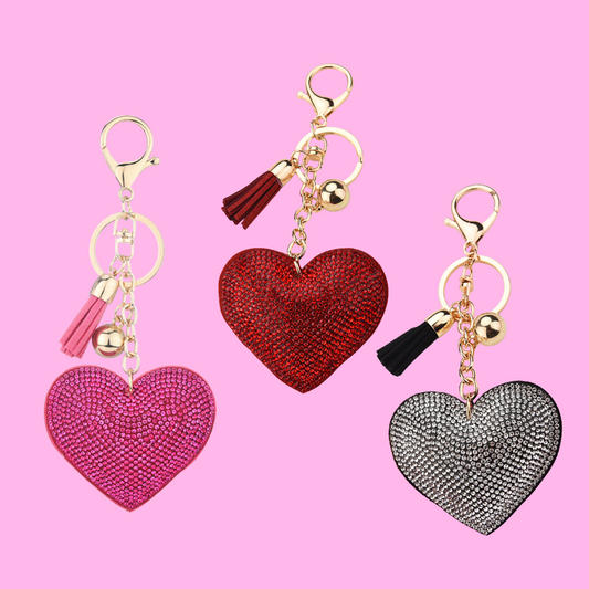 Dazzle Heart Bag Charms