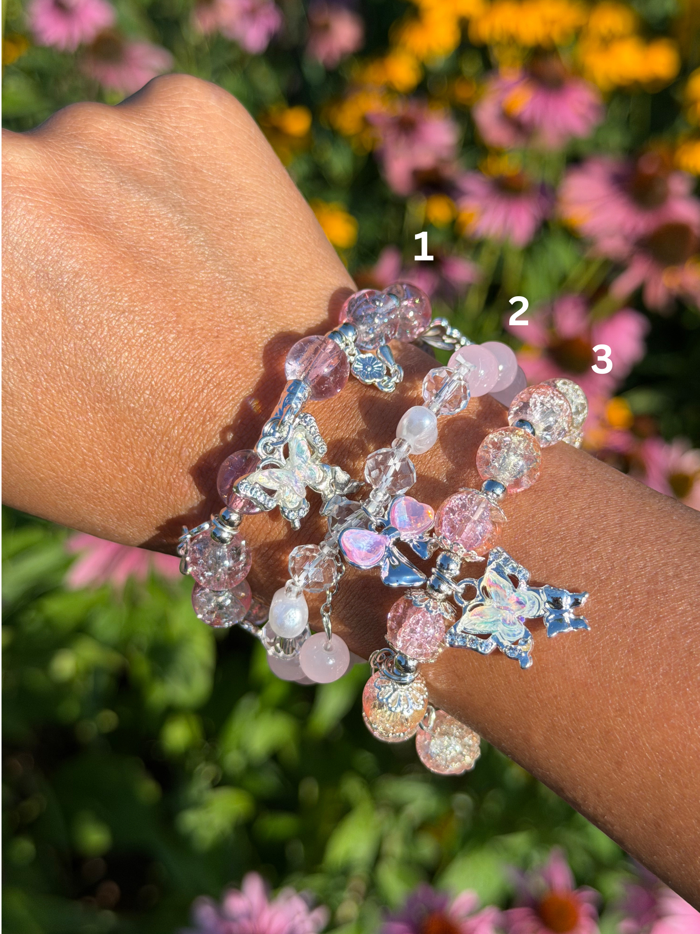 Blush Flutter Charm Bracelet