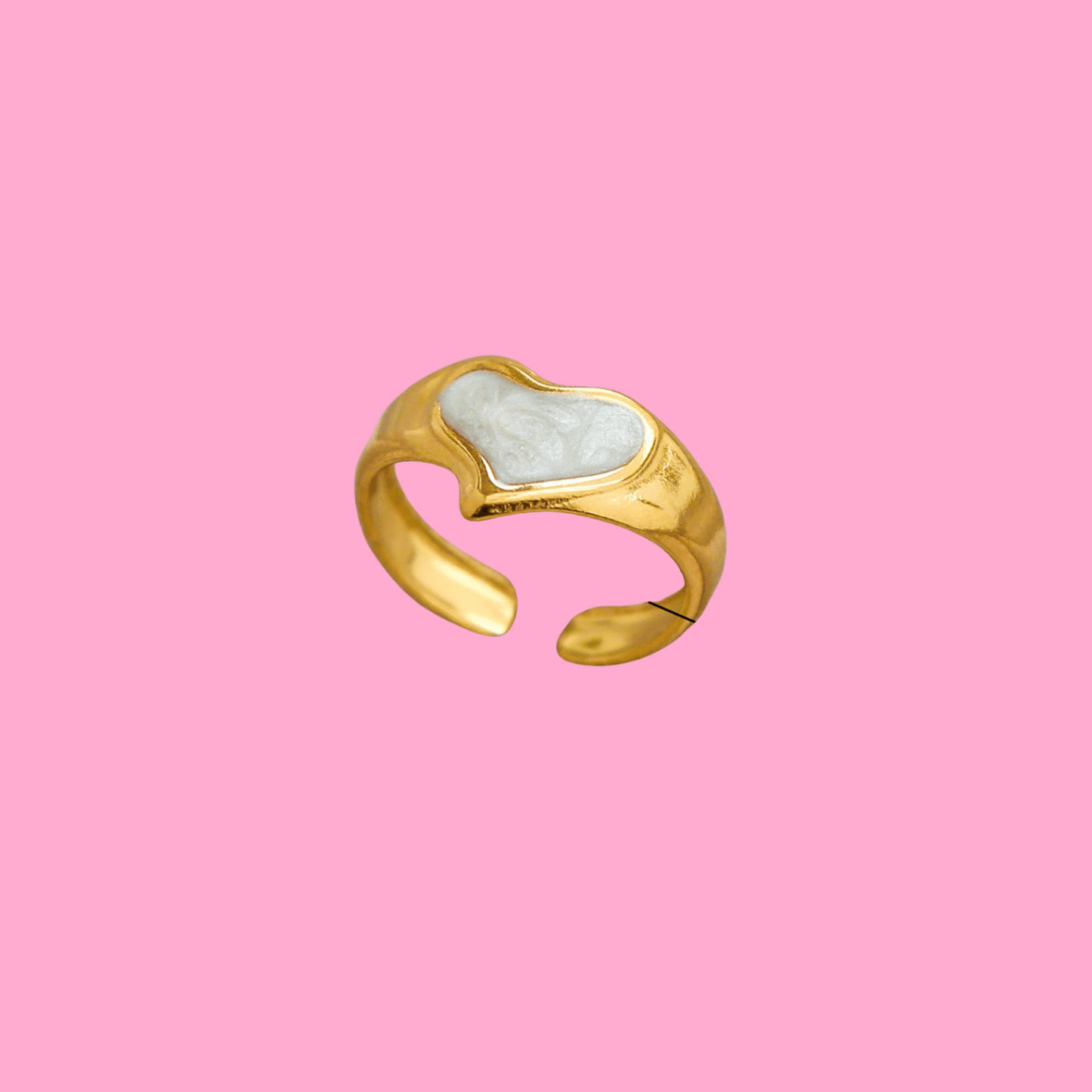 Moonlit Heart Adjustable Open Ring | B-271