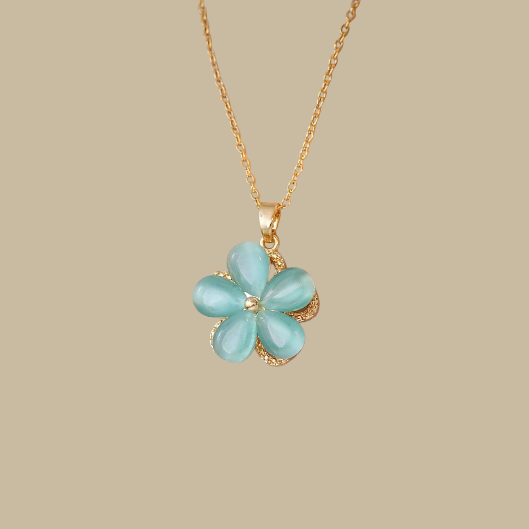 Aqua Flower Necklace