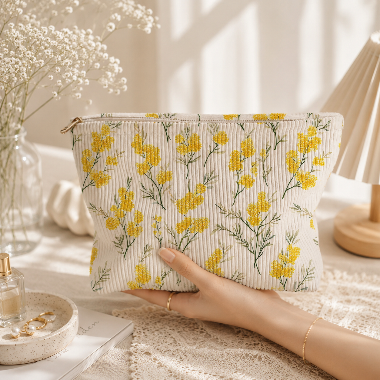 Sunshine Wildflower Makeup Bag