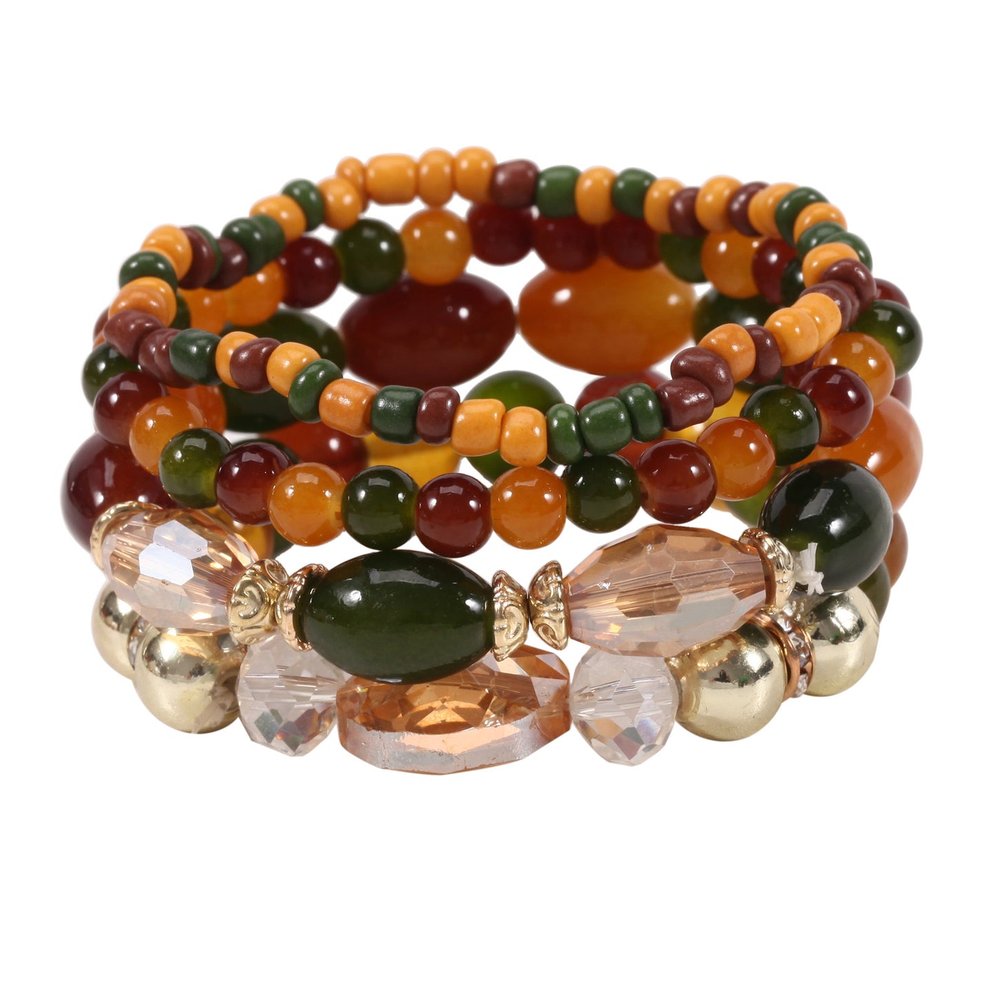 Large Crystal Layered Bracelets ( 2 colors available )o
