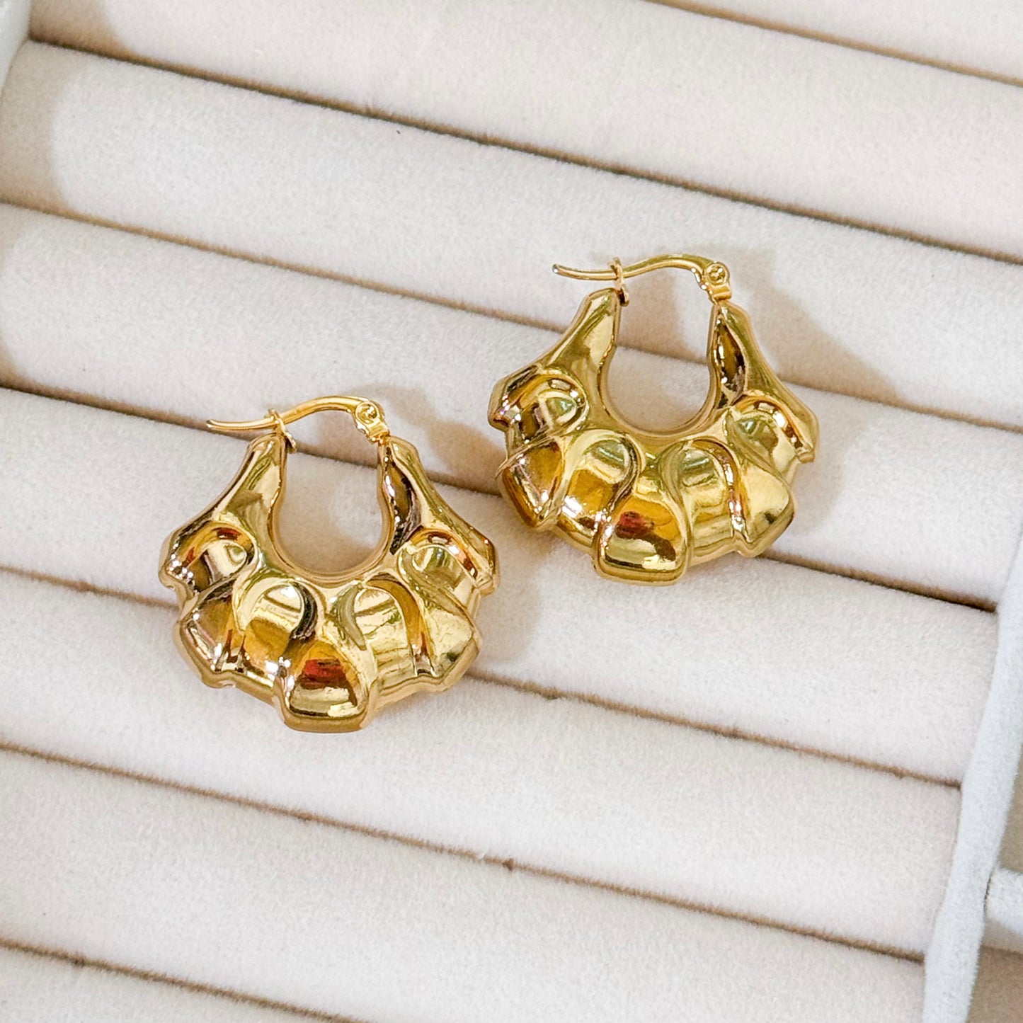 Chunky Hoop Earrings ( Non-Tarnish ) | B-258