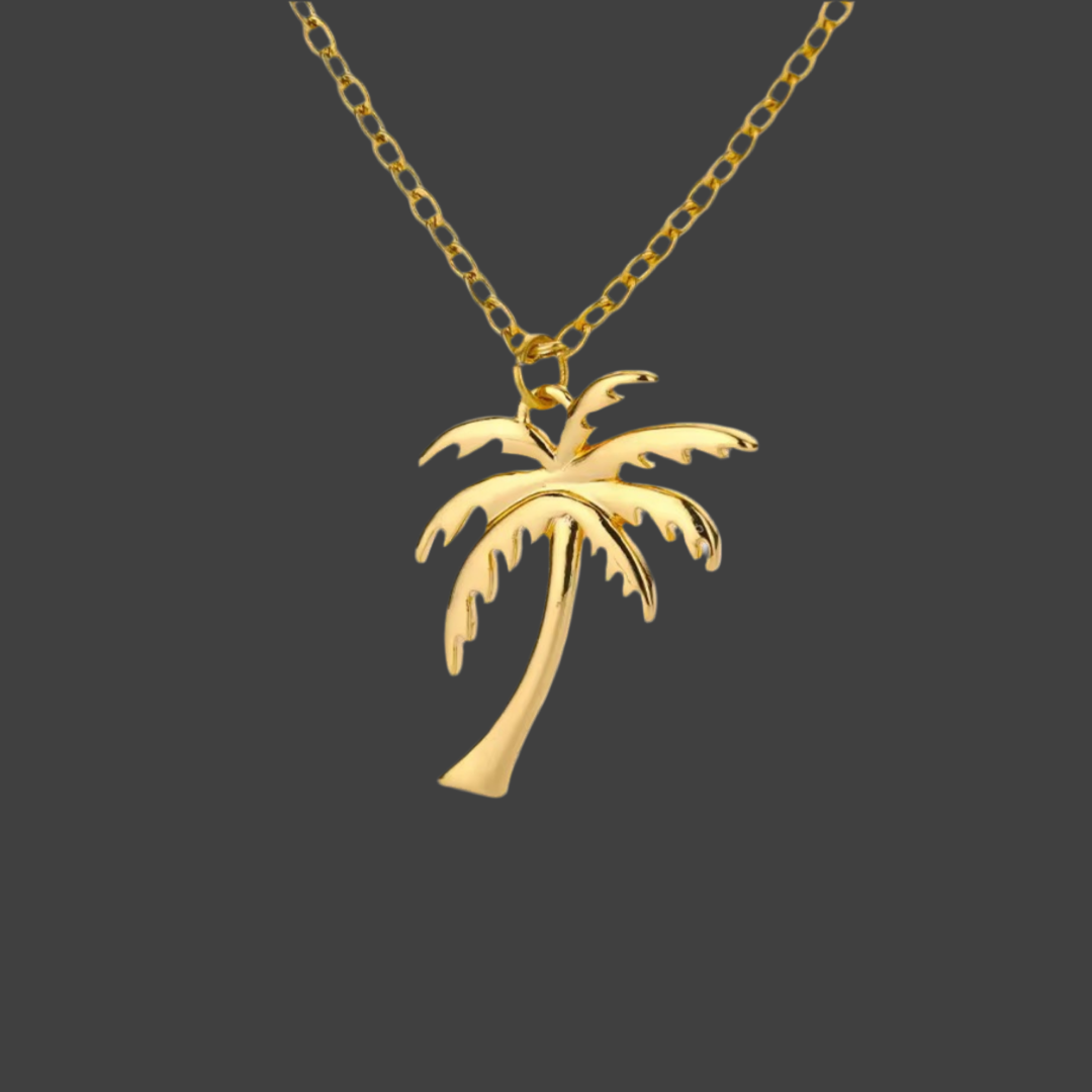 Palm Tree Necklace - Tarnished Resistant