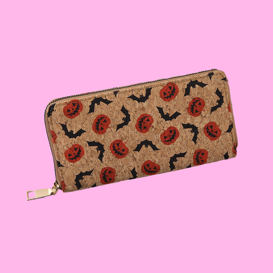 Bats & Halloween Pumpkins Long Wallet