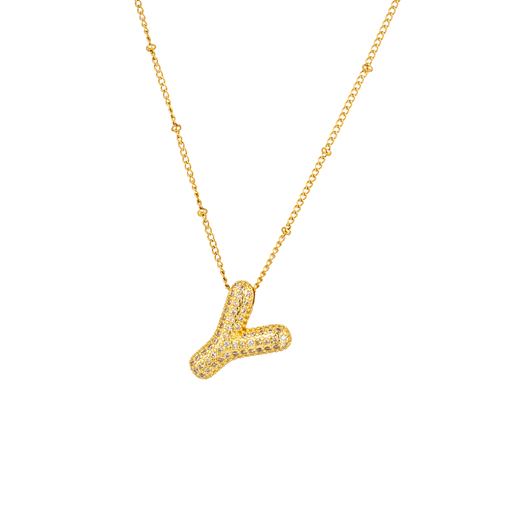 Paved Initial Necklace - Tarnished Resistant