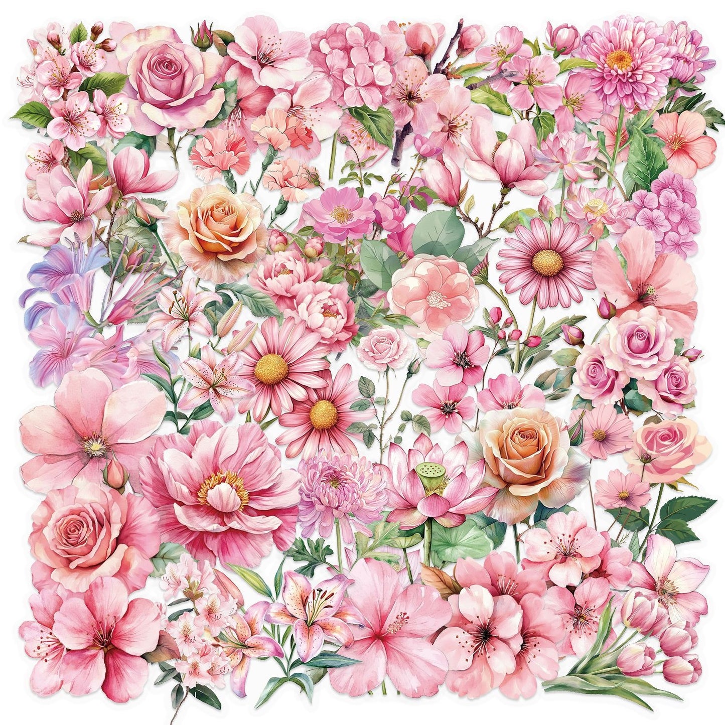 Pink Floral Sticker Pack