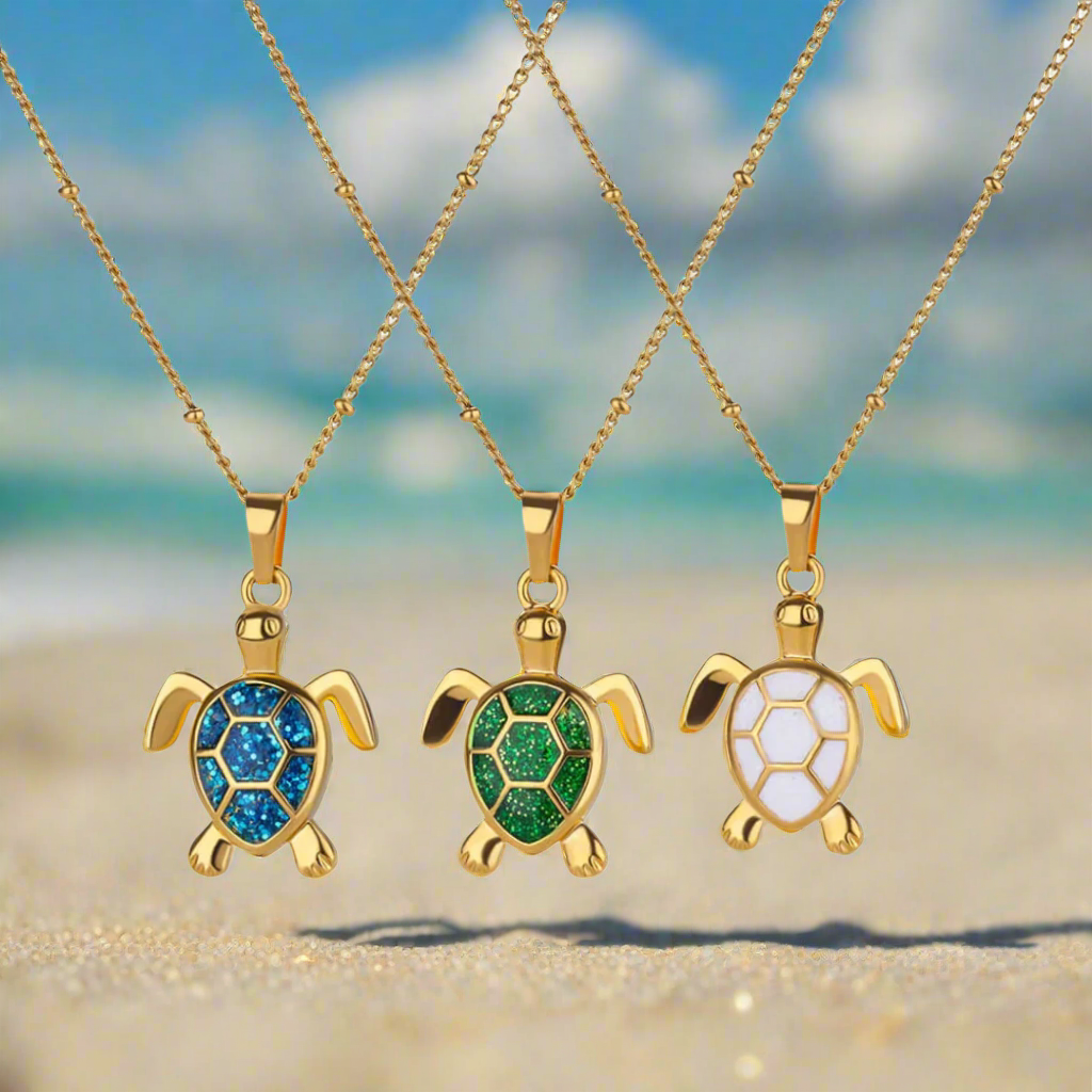 Turtle Necklace - Tarnished Resistant