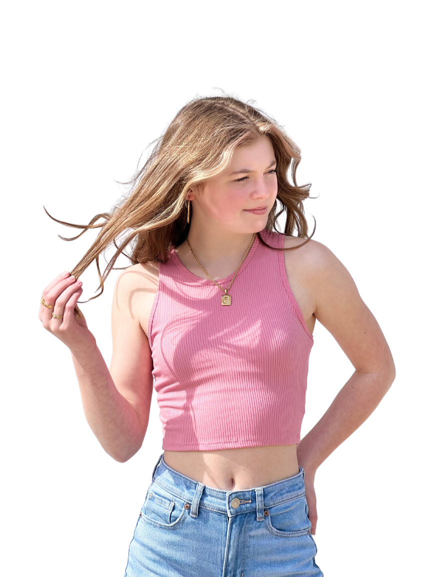 Mia Ribbed Crop Tank Top