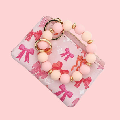 Removable Beaded Wristlet Zip Pouch