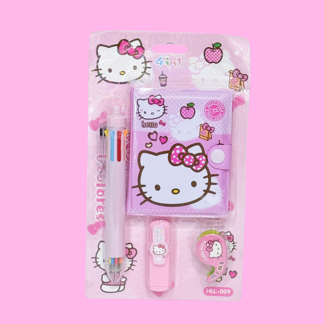 Kawaii Stationery Set ( 4 Pcs ) - Available in 7 Styles