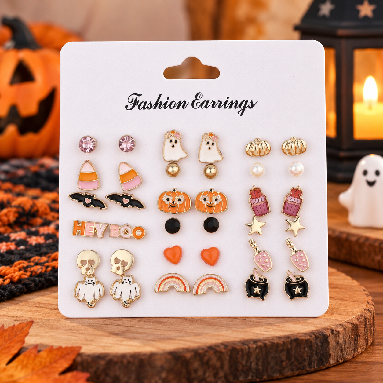 18 pairs Halloween Stud Earrings