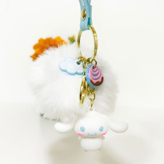 Cinnamoroll PomPom Keychain