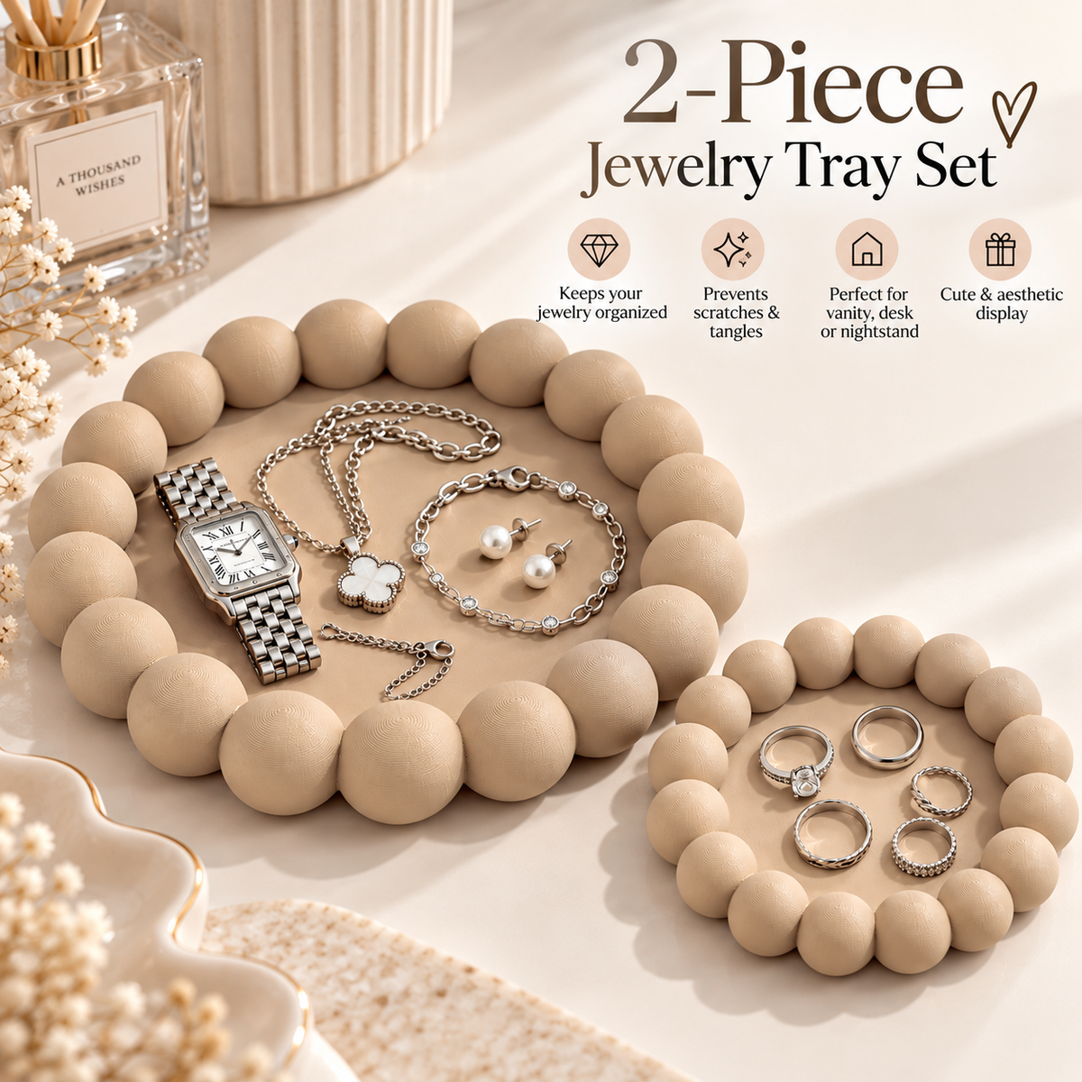 2-Piece Set Bubble Jewelry Tray