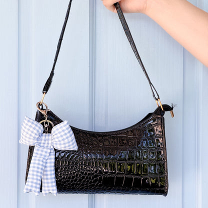 Gingham Bow Bag Charms ( Purse not included )