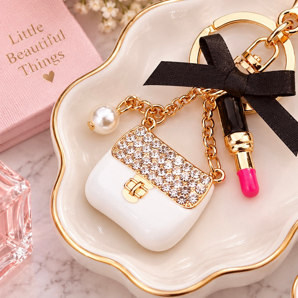 Glam Girl Purse Charm Keychain