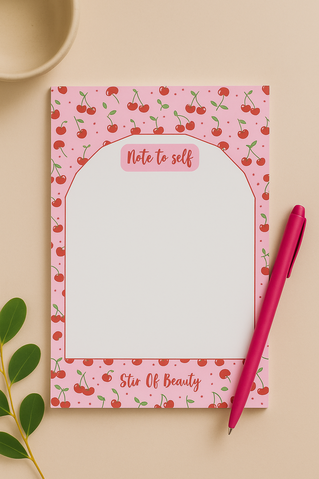 Note To Cherry Self Memo Pad