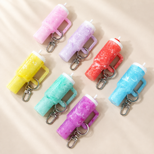 Marble Mini Tumbler Keychain – Cute Cup Bag Charm
