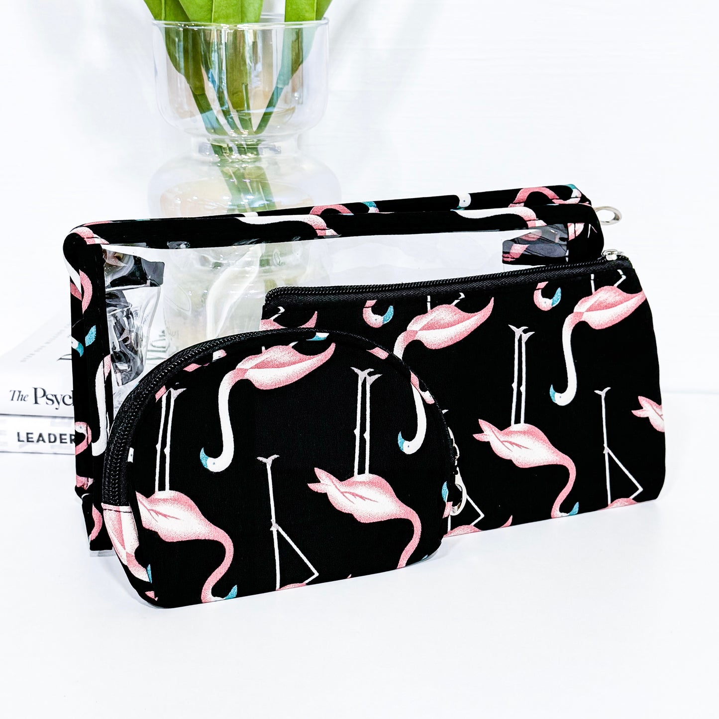 FLAMINGO MAKEUP BAGS SET ( 7 Color Available  )