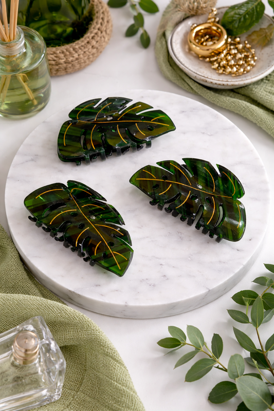 Monstera Hair Claw Clip