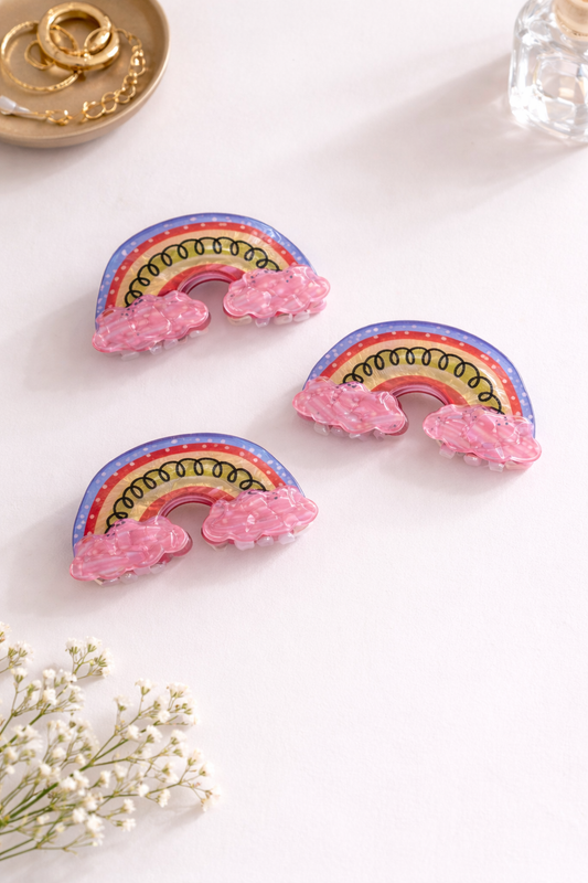 Retro Rainbow Hair Claw Clip