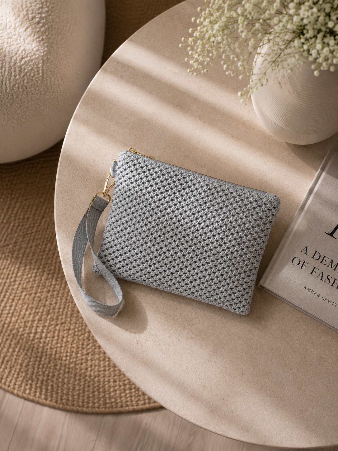 Coastal Woven Wristlet Clutch
