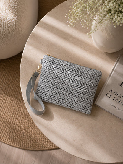 Coastal Woven Wristlet Clutch
