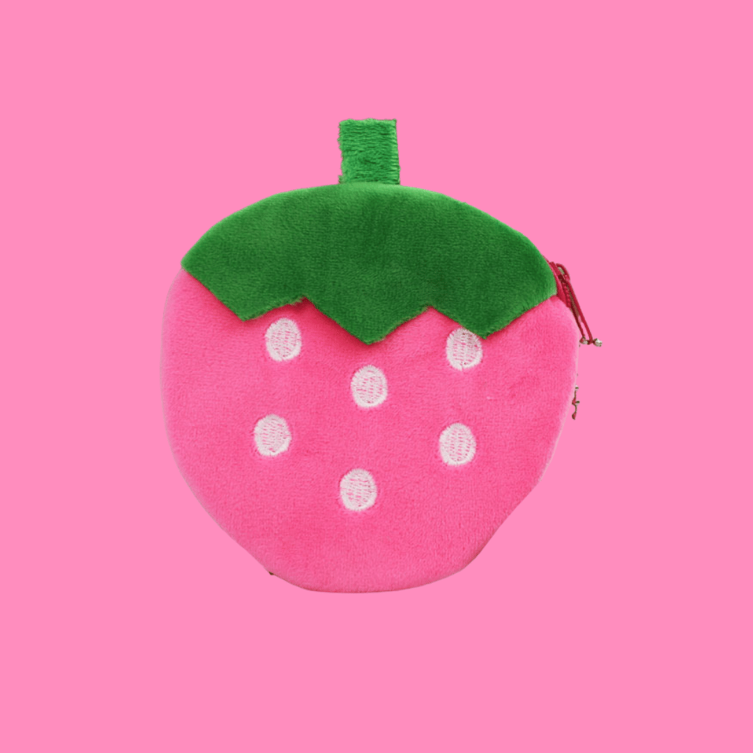 Strawberry Coin Plush Pouch