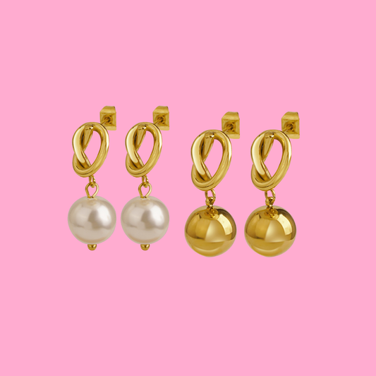 Infinity Pearl Knots Earrings | B-48