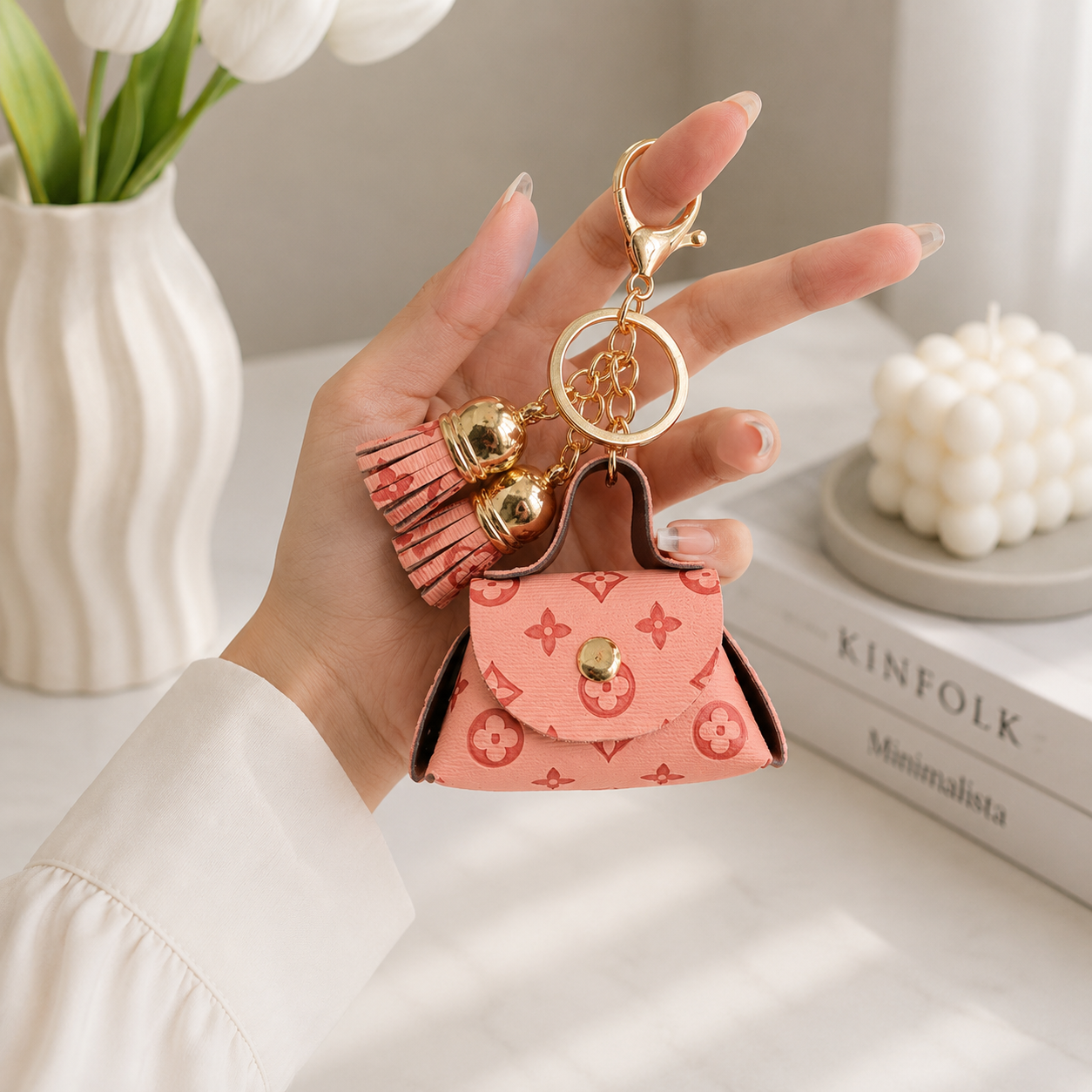 Mini Flower Bag Charm Keychain