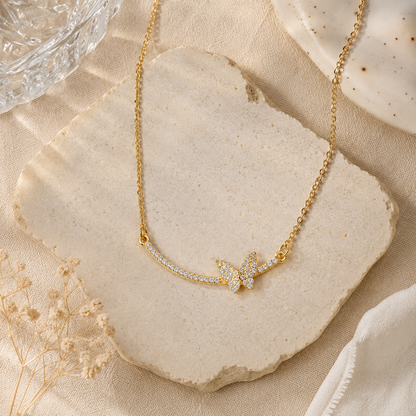 Gold Butterfly Necklace – Dainty Non Tarnish B-1
