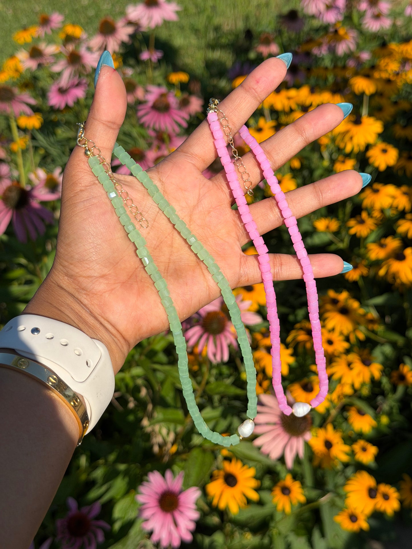 Cotton Candy Pearl Beaded Necklace