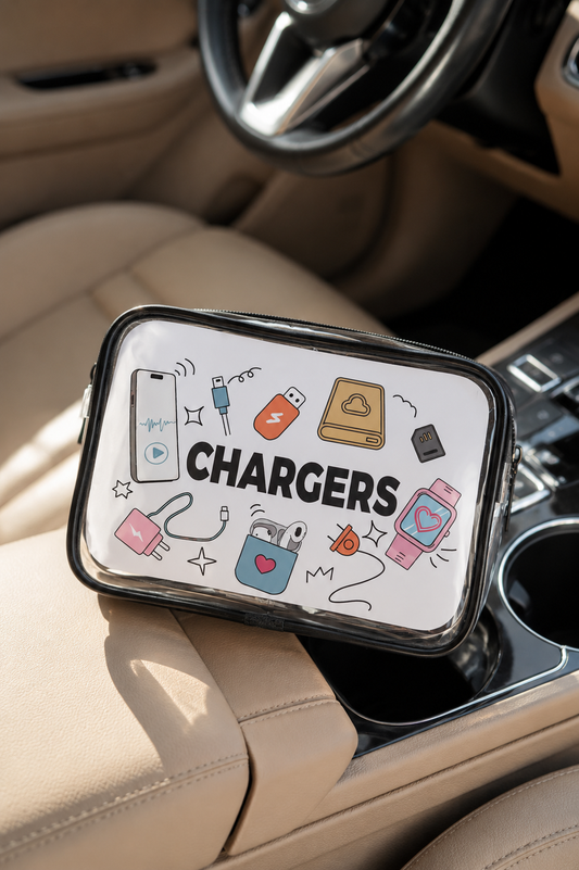 Transparent Charger Organizer Pouch