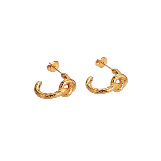 Twisted Gold Knot Earrings | B-106