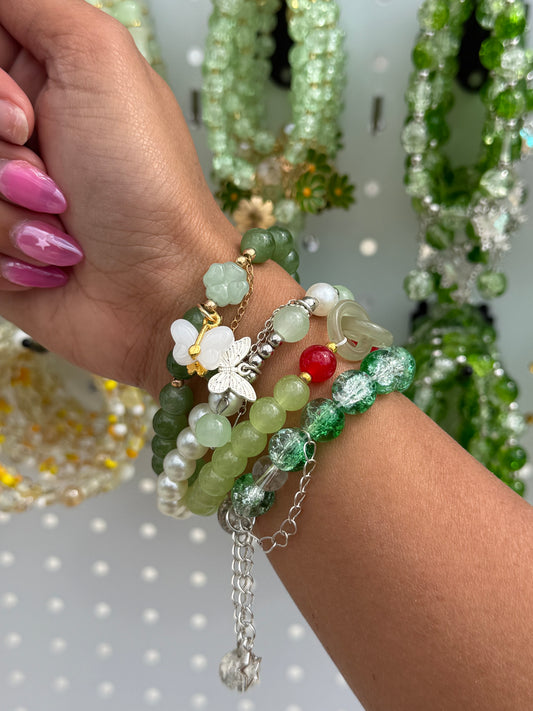 New Green Theme Beaded Bracelet