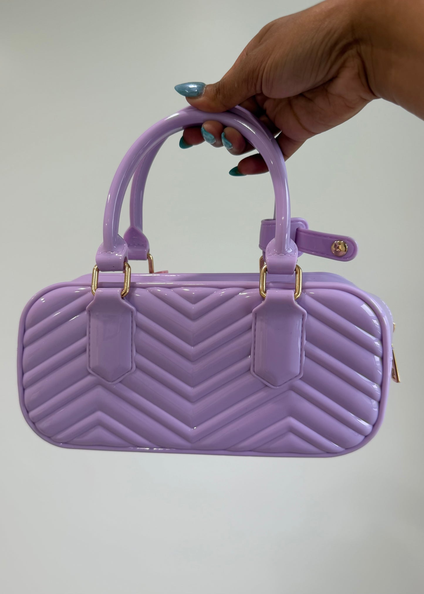 Chevron Barrel Crossbody Chain Purse