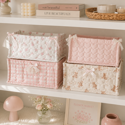 Rosie Gingham Storage Basket