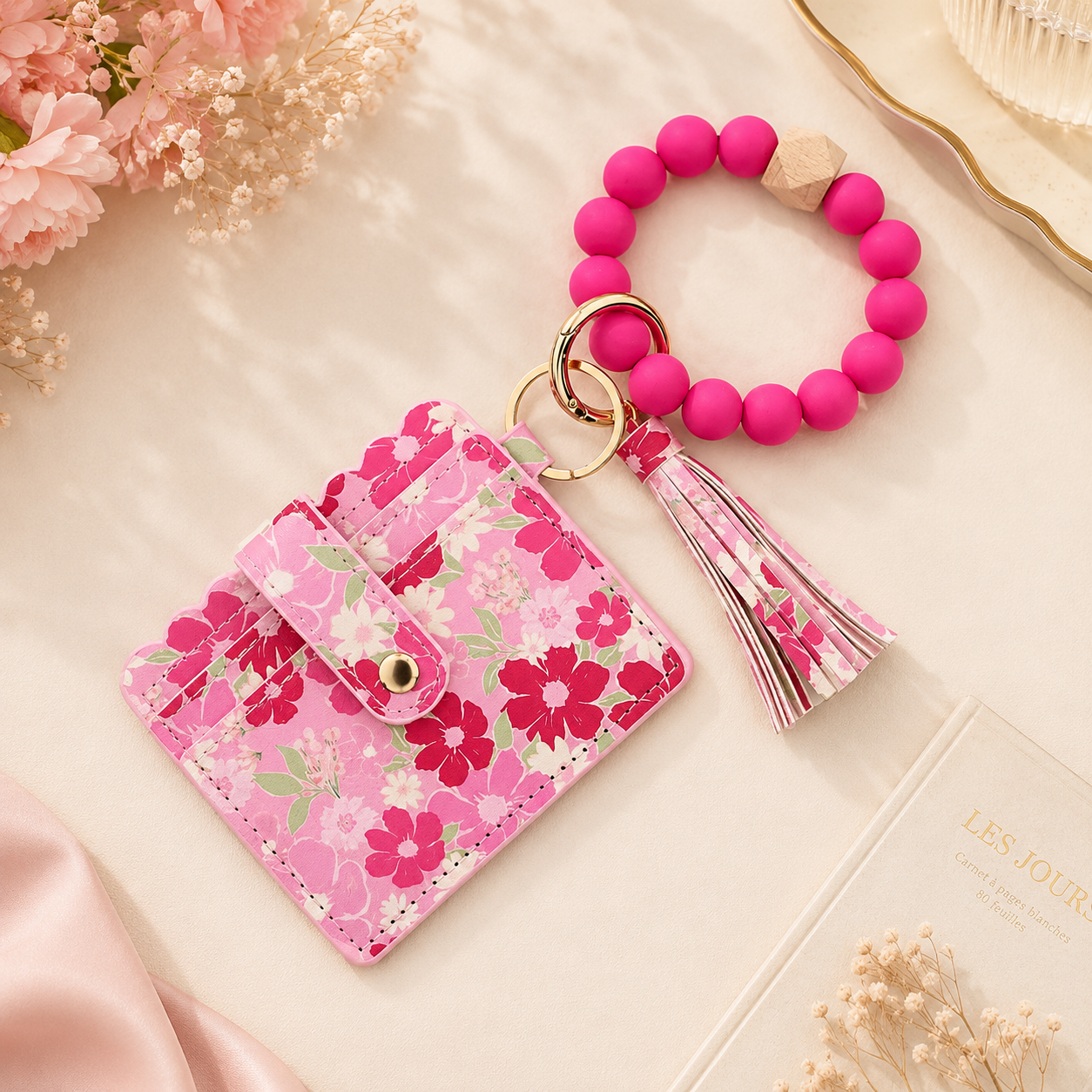 Wildflower Wristlet Pouch ( 4 colors available )
