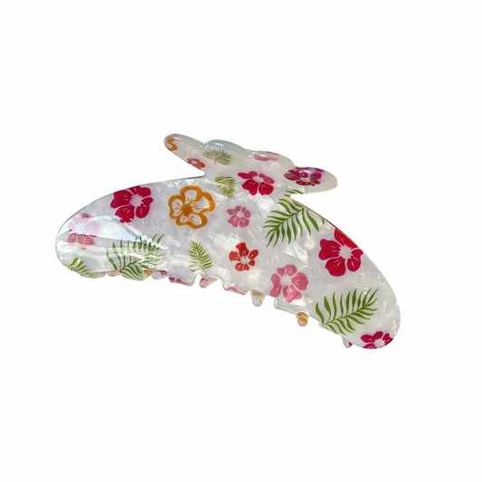 Palm & Hibiscus Claw Clip