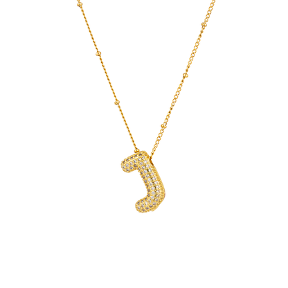 Paved Initial Necklace - Tarnished Resistant