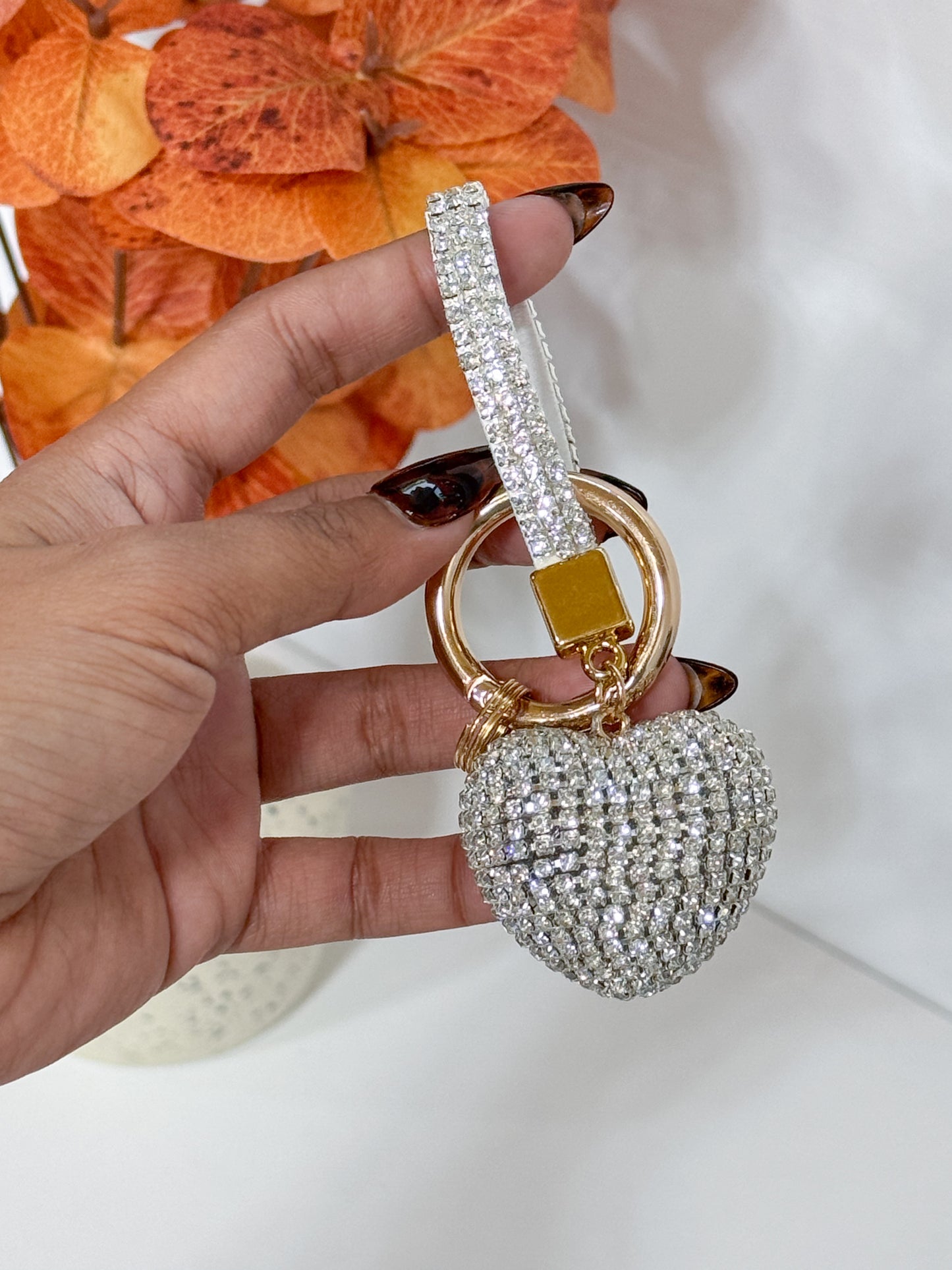 Crystal Heart Bag Charms ( 6 Colors )