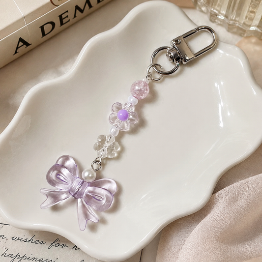 Lavender Daisy Bow Bag Charm
