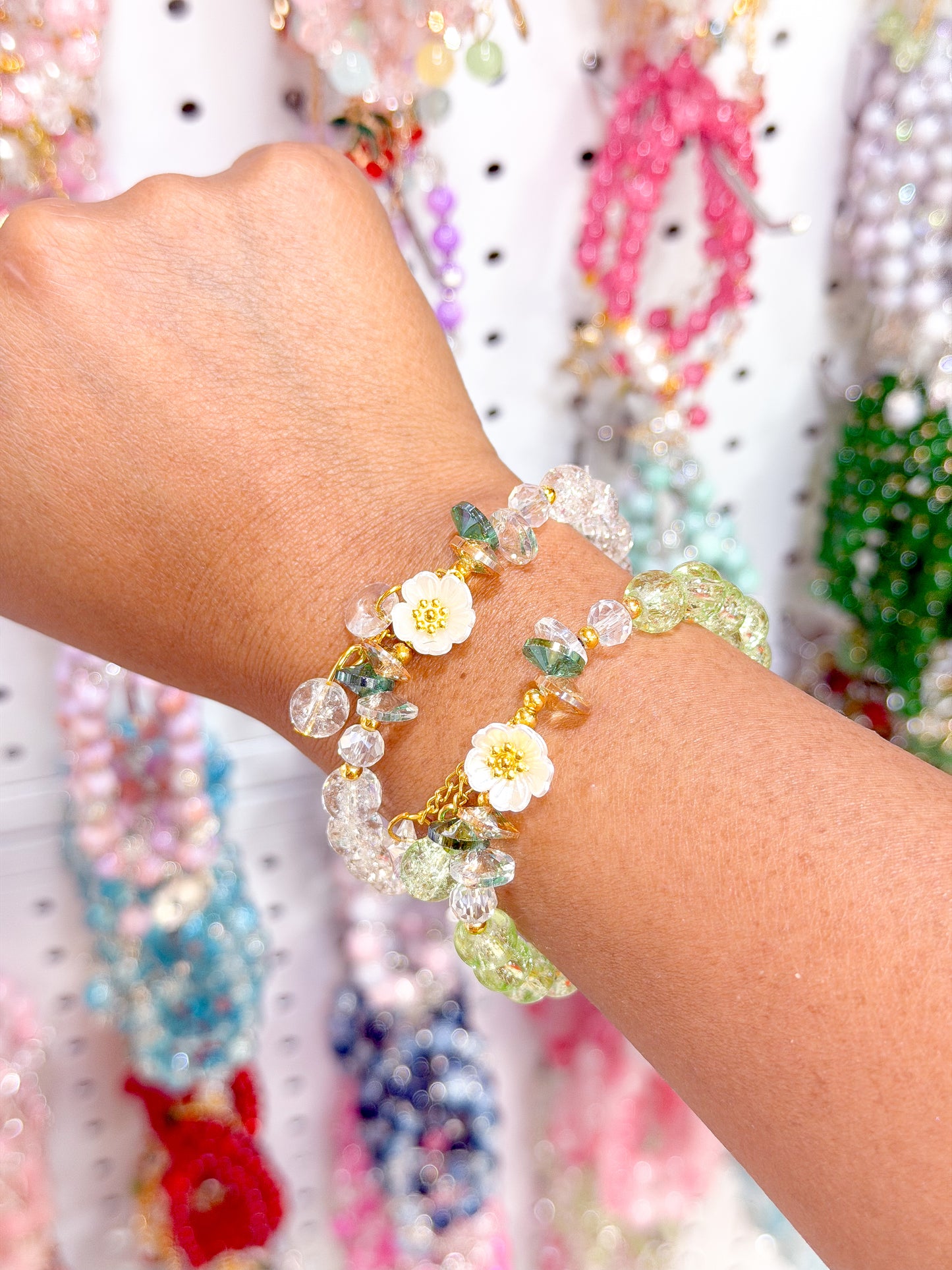 New Daisy Lucky Charm Beaded Bracelet