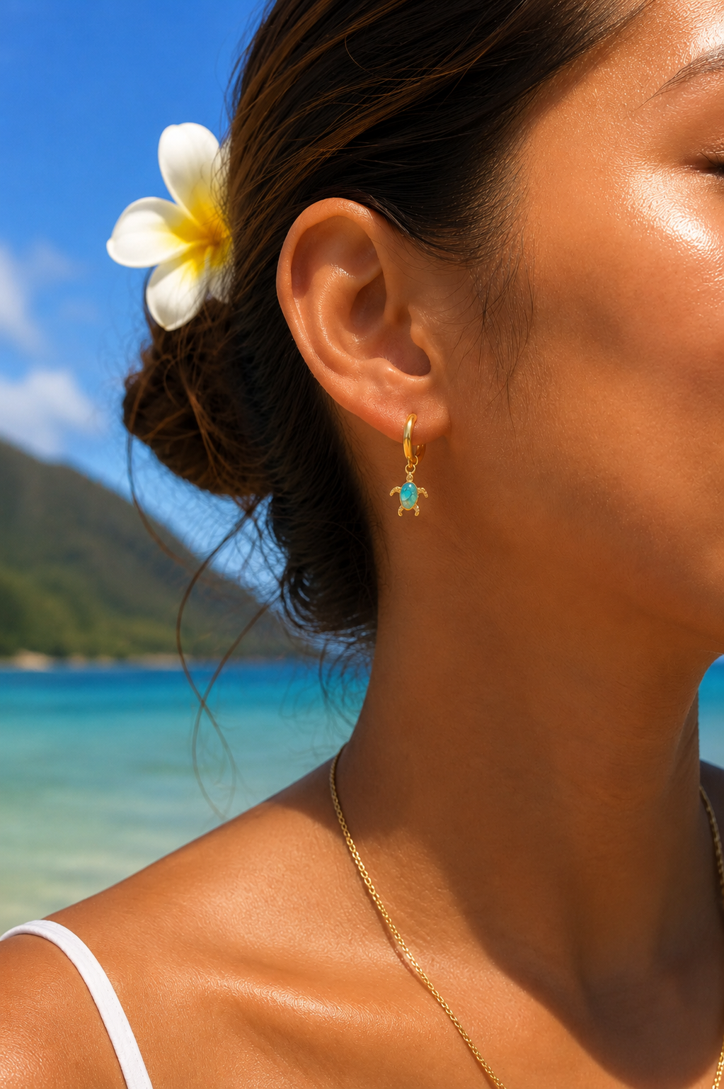 Sea Turtle Huggie Earrings | Tarnish Resistant