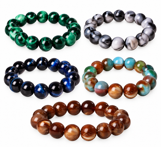 Swirl Glass Beaded Bracelet