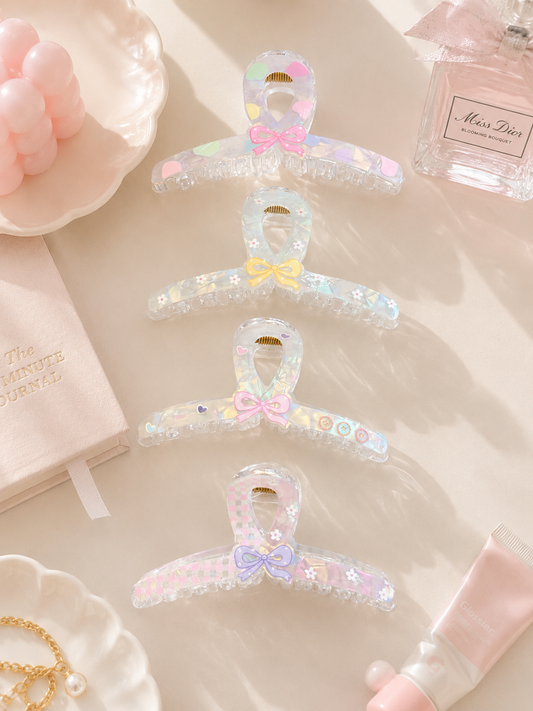 Pastel Bow Hair Claw Clip Collection