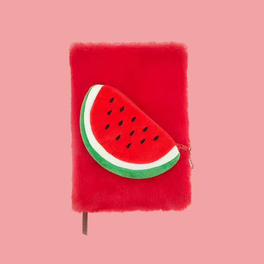 Watermelon 2-in-1 Plush Notebook ( Detachable coin purse )