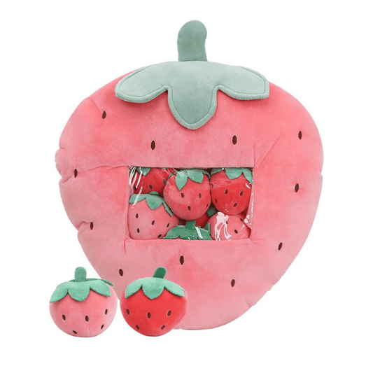 Strawberry Plush Pillows With Squishy Babies