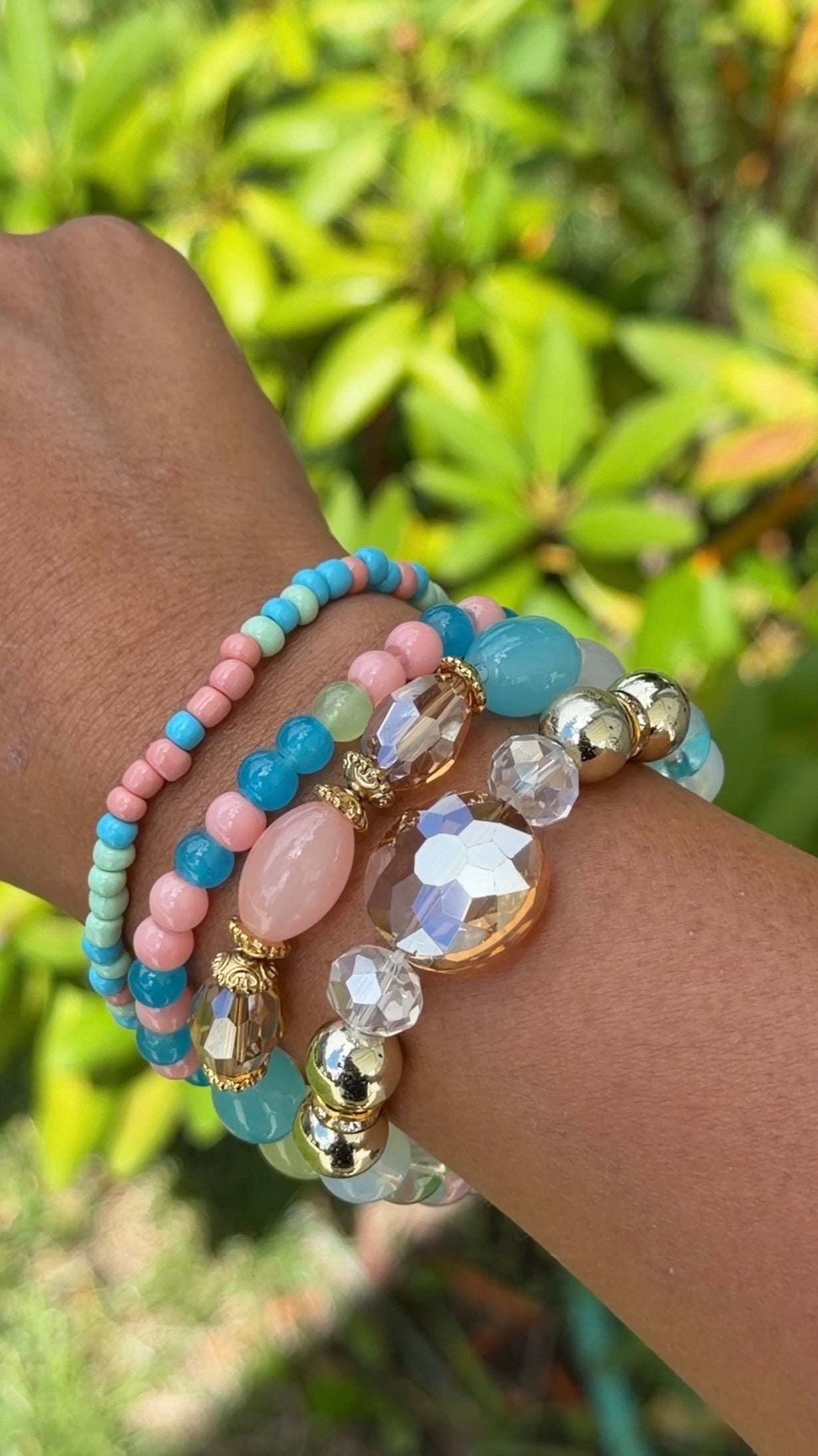 New Large Crystal Layered Bracelets ( 2 colors available )